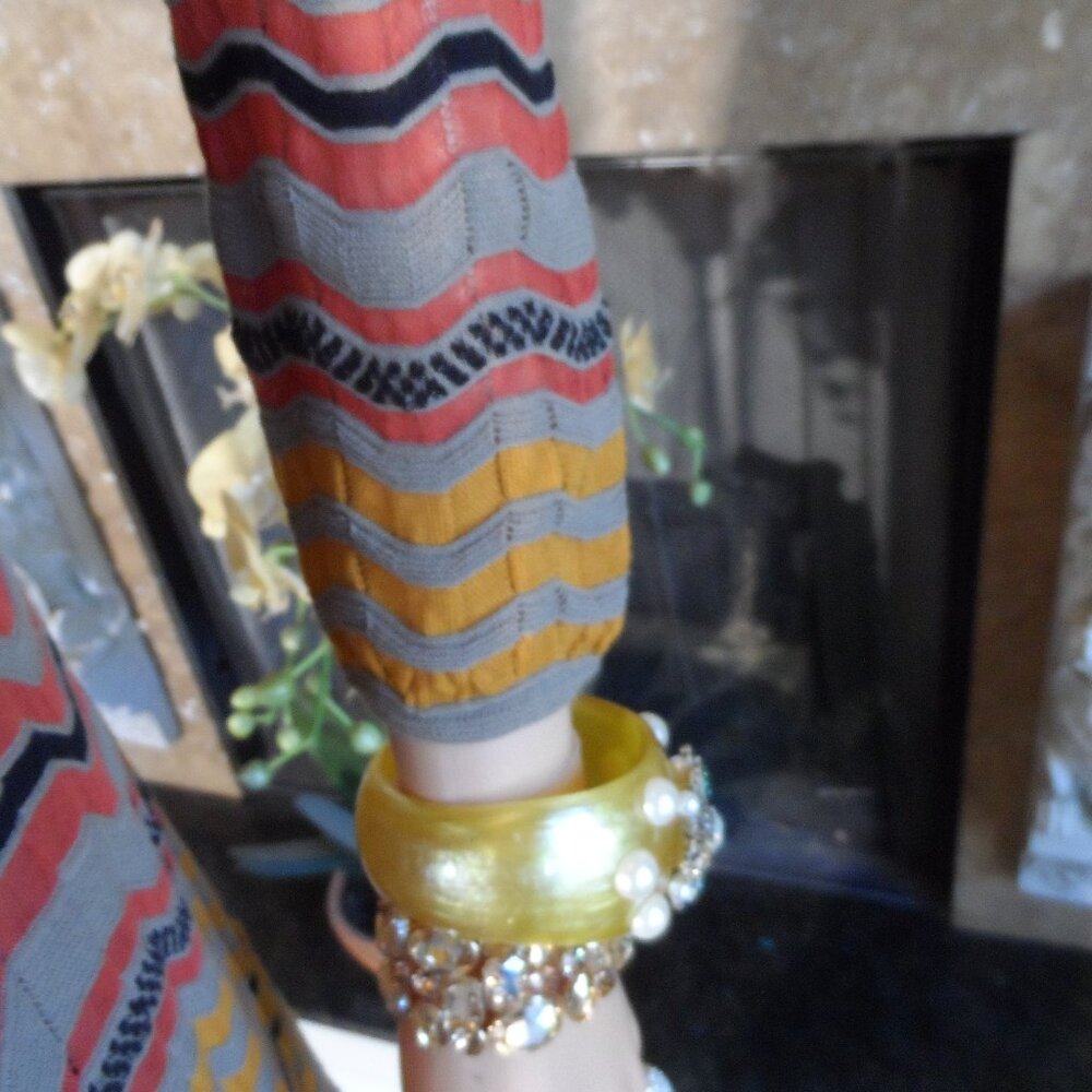 M Missoni Beige Multi Zig Zag Pattern A Line Knit… - image 8